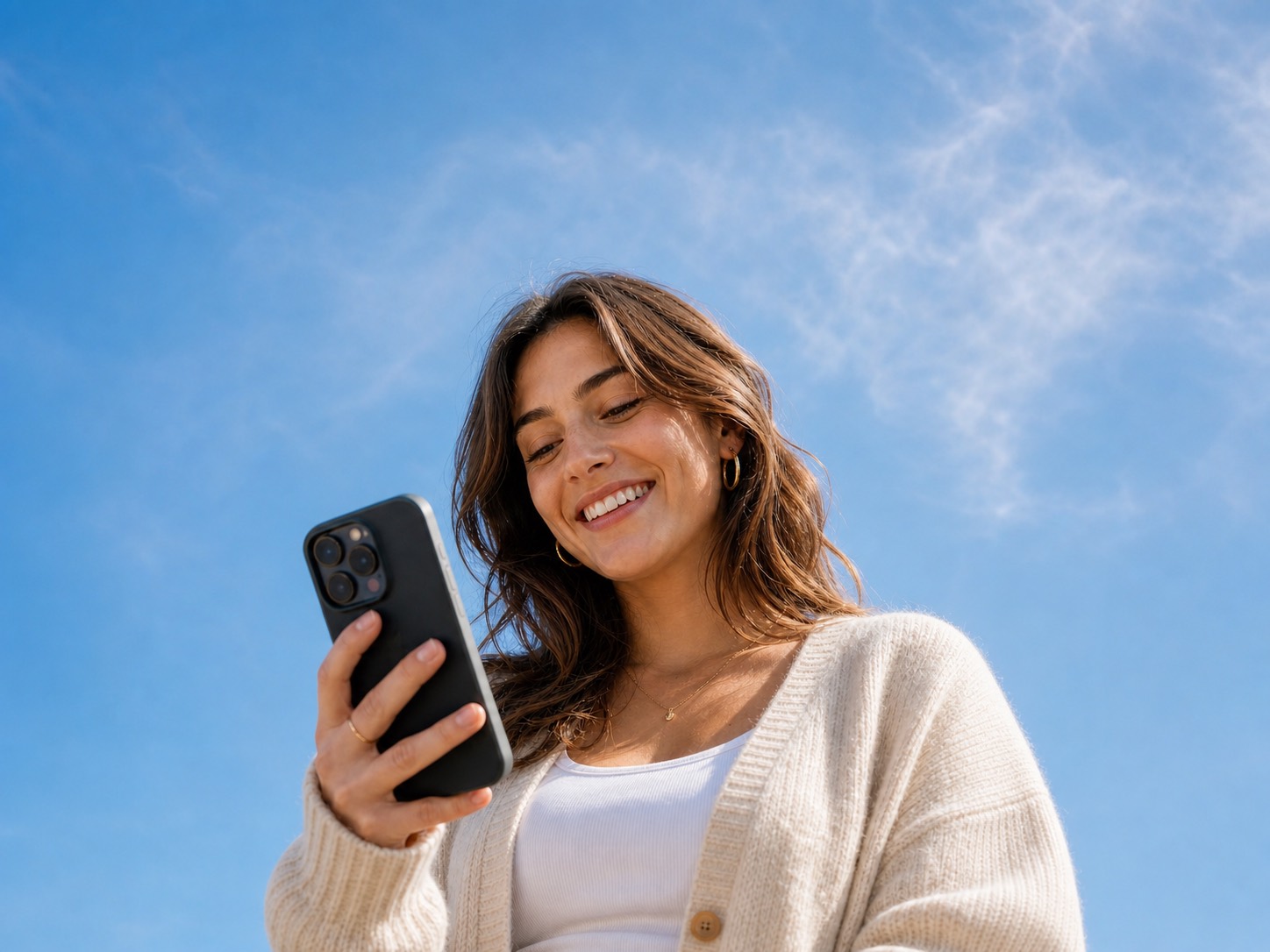 Person completing a health assessment on their phone