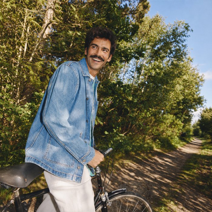 Man riding a bike